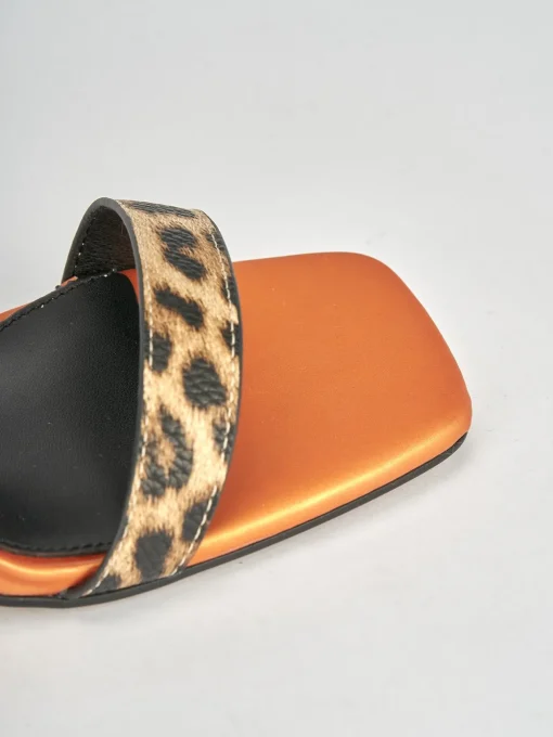 Sandali tacco 7cm pelle multicolor
