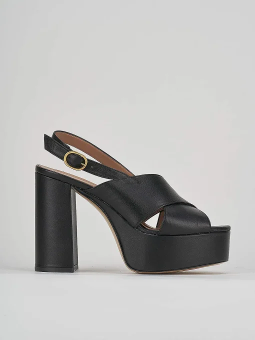 Sandali tacco 11cm pelle nero