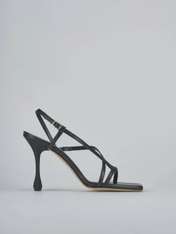 Sandali tacco 10cm pelle nero
