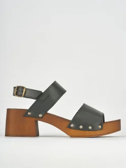 Sandali tacco 5cm pelle nero