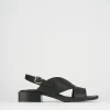 Sandali tacco 5cm pelle nero