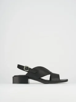 Sandali tacco 5cm pelle nero