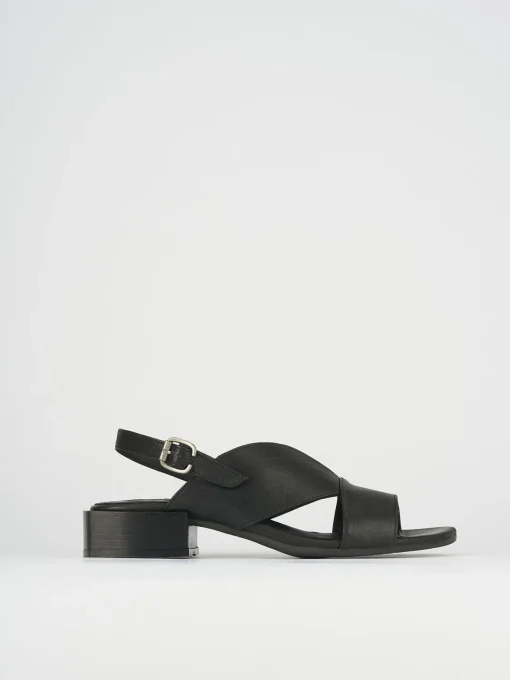 Sandali tacco 5cm pelle nero