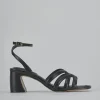 Sandali tacco 6cm pelle nero