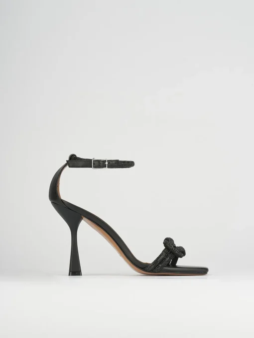 Sandali tacco 9cm pelle nero