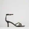 Sandali tacco 7cm pelle nero