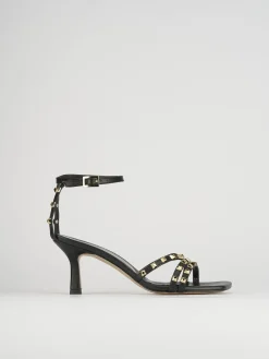 Sandali tacco 7cm pelle nero