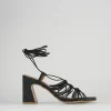Sandali tacco 8cm pelle nero