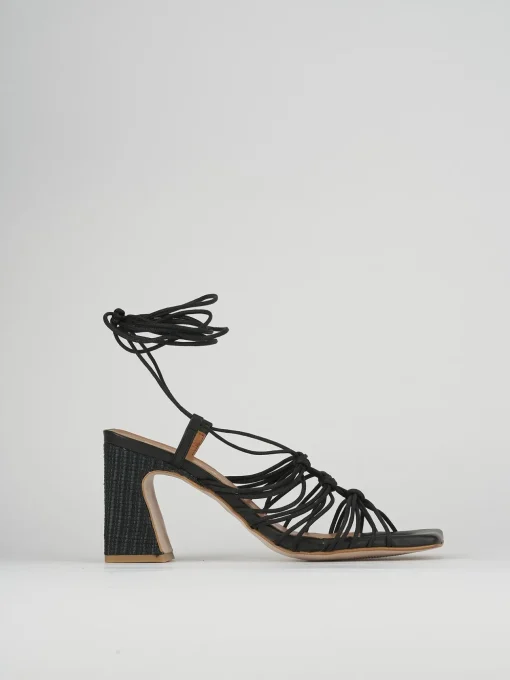 Sandali tacco 8cm pelle nero