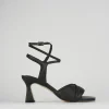 Sandali tacco 7cm pelle nero