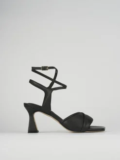 Sandali tacco 7cm pelle nero