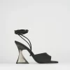 Sandali tacco 8cm pelle nero