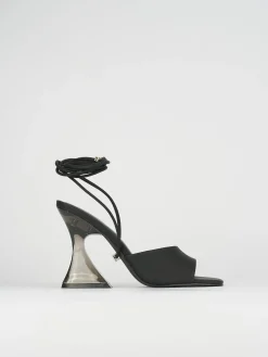 Sandali tacco 8cm pelle nero
