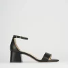 Sandali tacco 5cm pelle nero