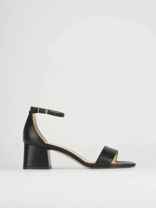 Sandali tacco 5cm pelle nero