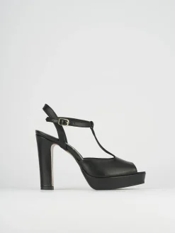 Sandali tacco 9cm pelle nero