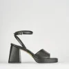 Sandali tacco 7cm pelle nero