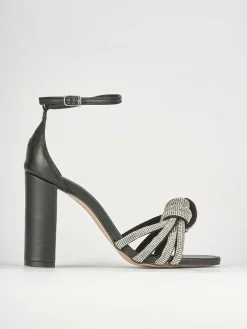 Sandali tacco 10cm pelle nero
