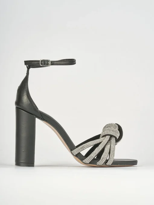 Sandali tacco 10cm pelle nero
