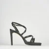 Sandali tacco 8cm pelle nero