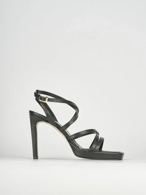 Sandali tacco 8cm pelle nero