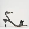 Sandali tacco 5cm pelle nero