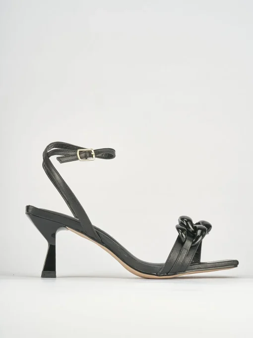 Sandali tacco 5cm pelle nero