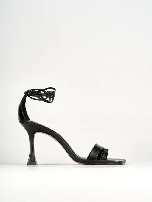 Sandali tacco 9cm pelle nero