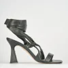 Sandali tacco 9cm pelle nero