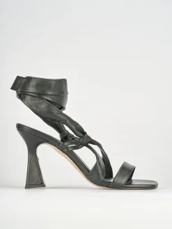Sandali tacco 9cm pelle nero