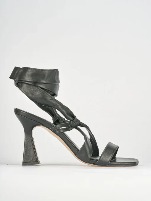 Sandali tacco 9cm pelle nero