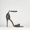 Sandali tacco 12cm pelle nero