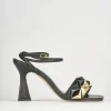 Sandali tacco 9cm pelle nero