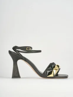 Sandali tacco 9cm pelle nero