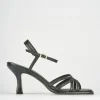 Sandali tacco 6cm pelle nero