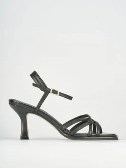 Sandali tacco 6cm pelle nero