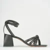 Sandali tacco 6cm pelle nero
