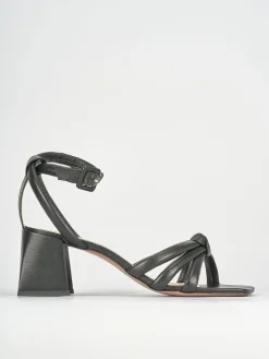 Sandali tacco 6cm pelle nero