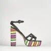 Sandali tacco 10cm pelle nero