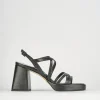 Sandali tacco 8cm pelle nero