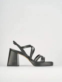 Sandali tacco 8cm pelle nero