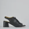 Sandali tacco 6cm pelle nero