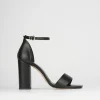 Sandali tacco 8cm pelle nero