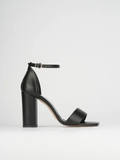 Sandali tacco 8cm pelle nero