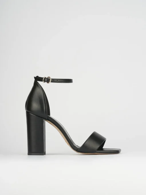 Sandali tacco 8cm pelle nero