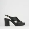 Sandali tacco 9cm pelle nero