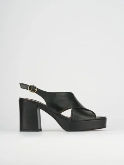 Sandali tacco 9cm pelle nero
