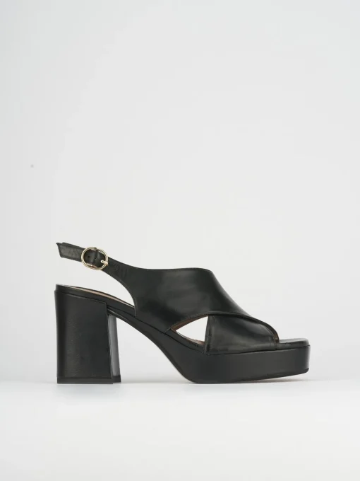 Sandali tacco 9cm pelle nero