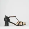 Sandali tacco 5cm pelle nero
