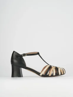 Sandali tacco 5cm pelle nero
